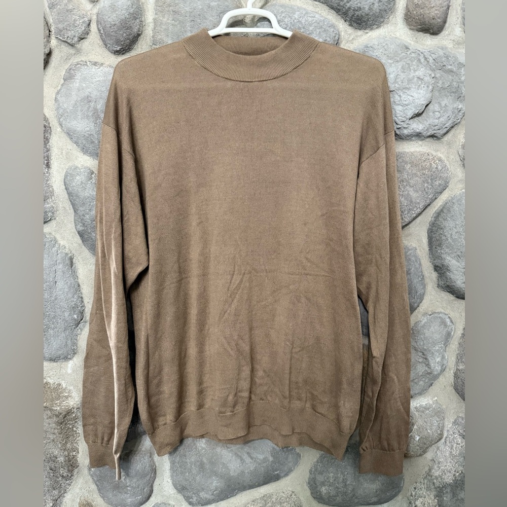 Pronto Uomo Silk Blend Crewneck Sweater Brown XXL